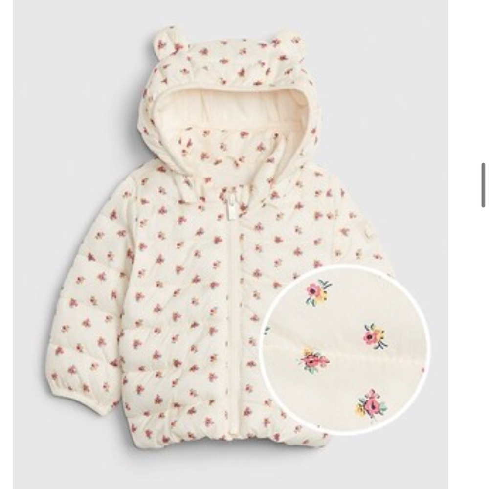 Baby ColdControl Printed Lightweight Puffer Jacket 0-6m floral